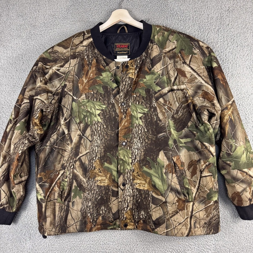Stearns Dry Wear Jacket Mens XL Realtree Hardwoods‎ Camo Hunting Outdoor Warm